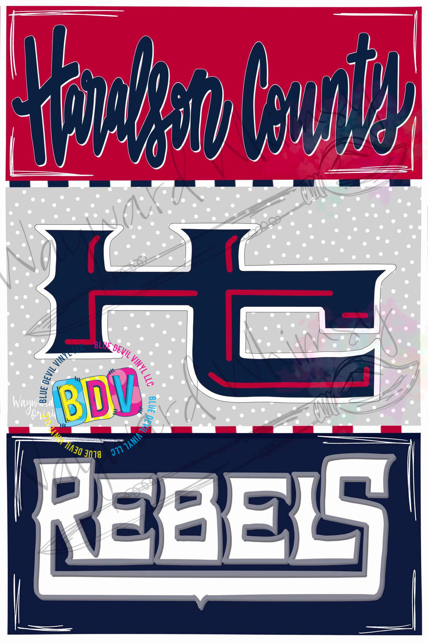 Up close of the mock up got HC garden flag
