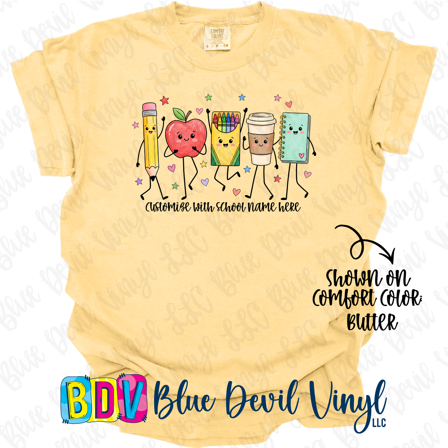 School Doodles Comfort Color Tee
