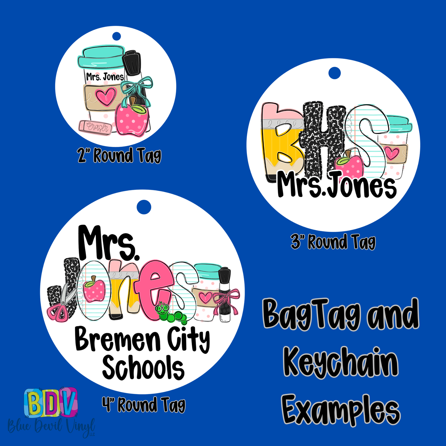 School Alpha - Personalized Bag Tags and Key Chains