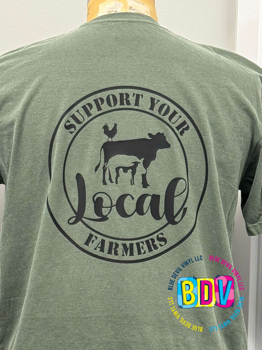 Love Where You Live Comfort Color T-shirt - Support Your Local Farmers