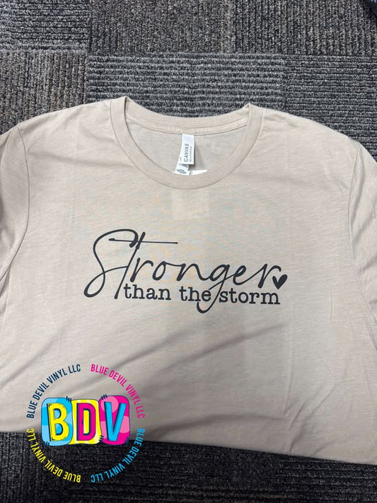 Adult Large Bella Canvas Stronger Than The Storm Tan T-shirt