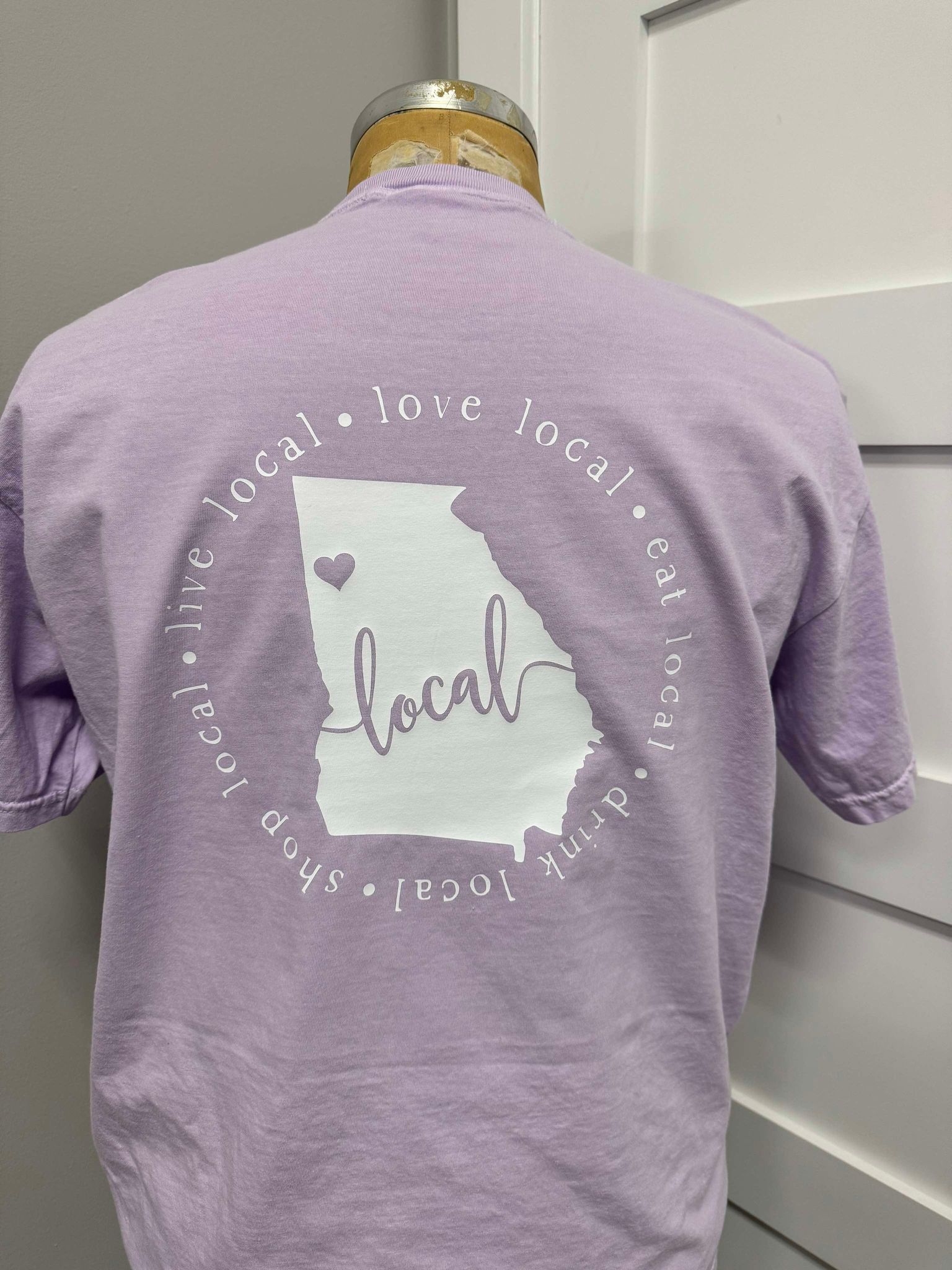 State of Georgia Local Design on back of Comfort Color T-shirt