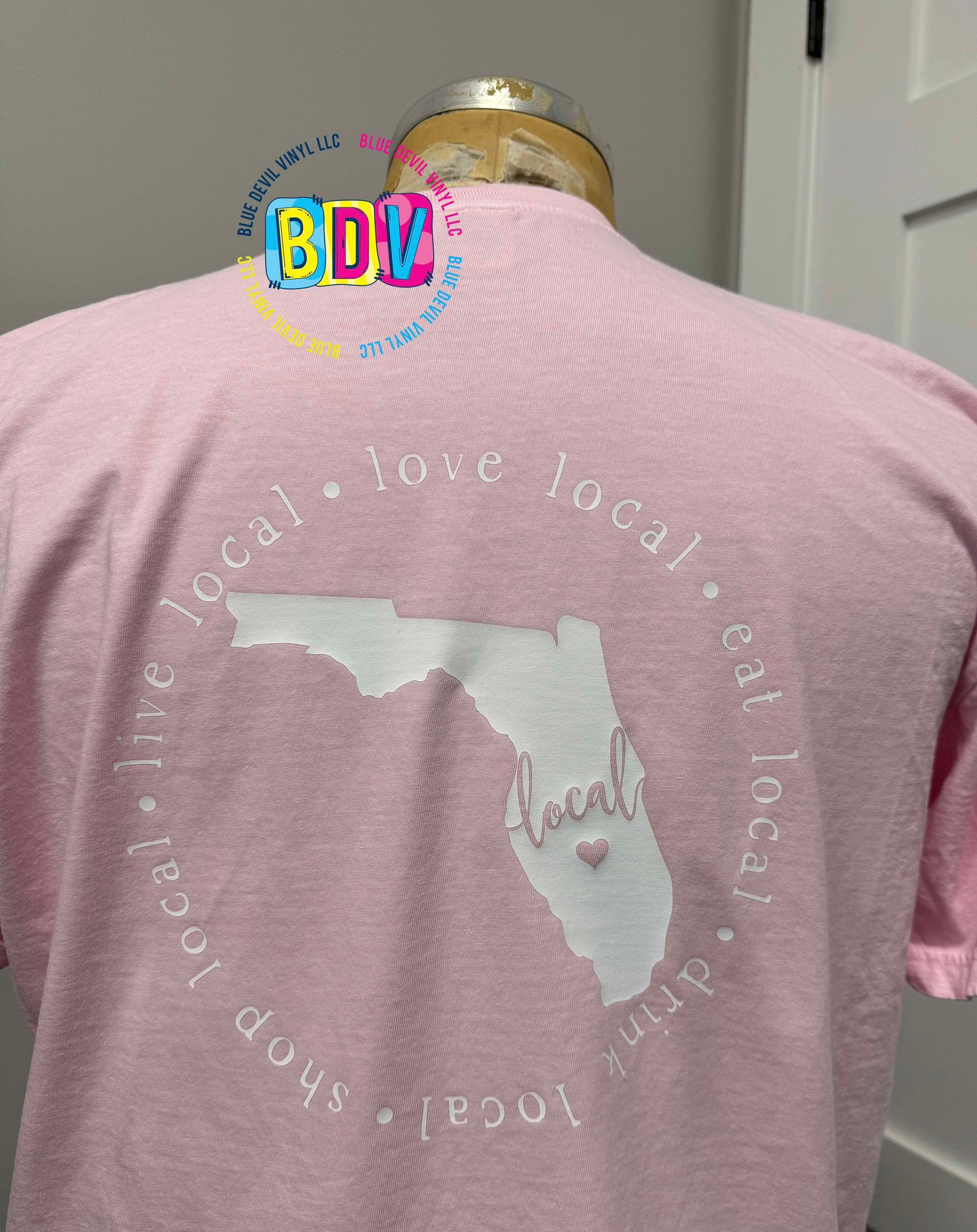 State of Florida Local Design on back of Comfort Color T-shirt