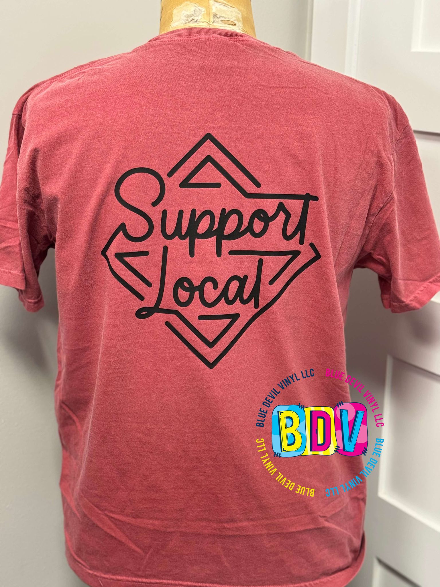 Comfort Color T-shirt back Design Support Local 