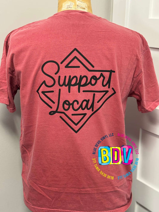 Comfort Color T-shirt back Design Support Local 