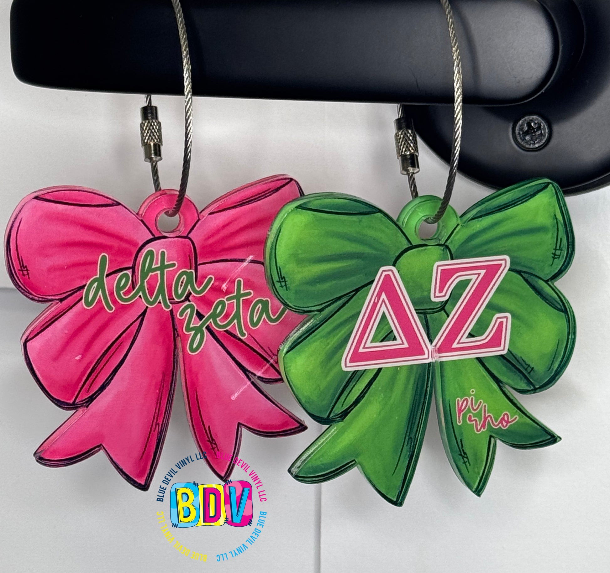 Delta Zeta Bow Bag Tags
