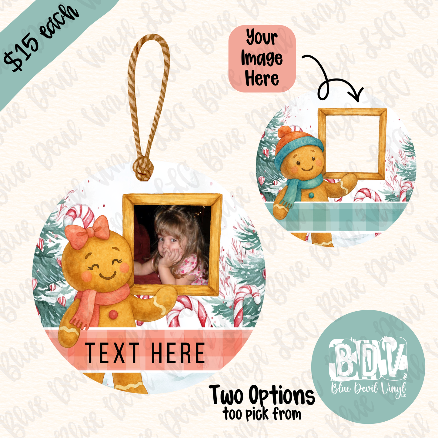 Acrylic Gingerbread Picture Ornament