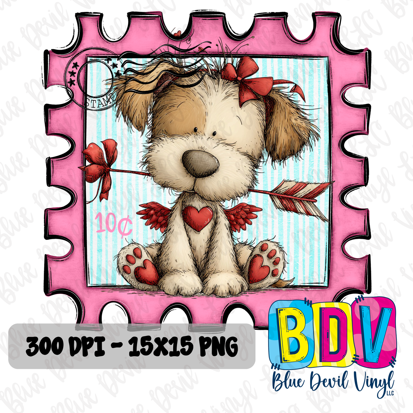 Pup Stamp - PNG File - Pink