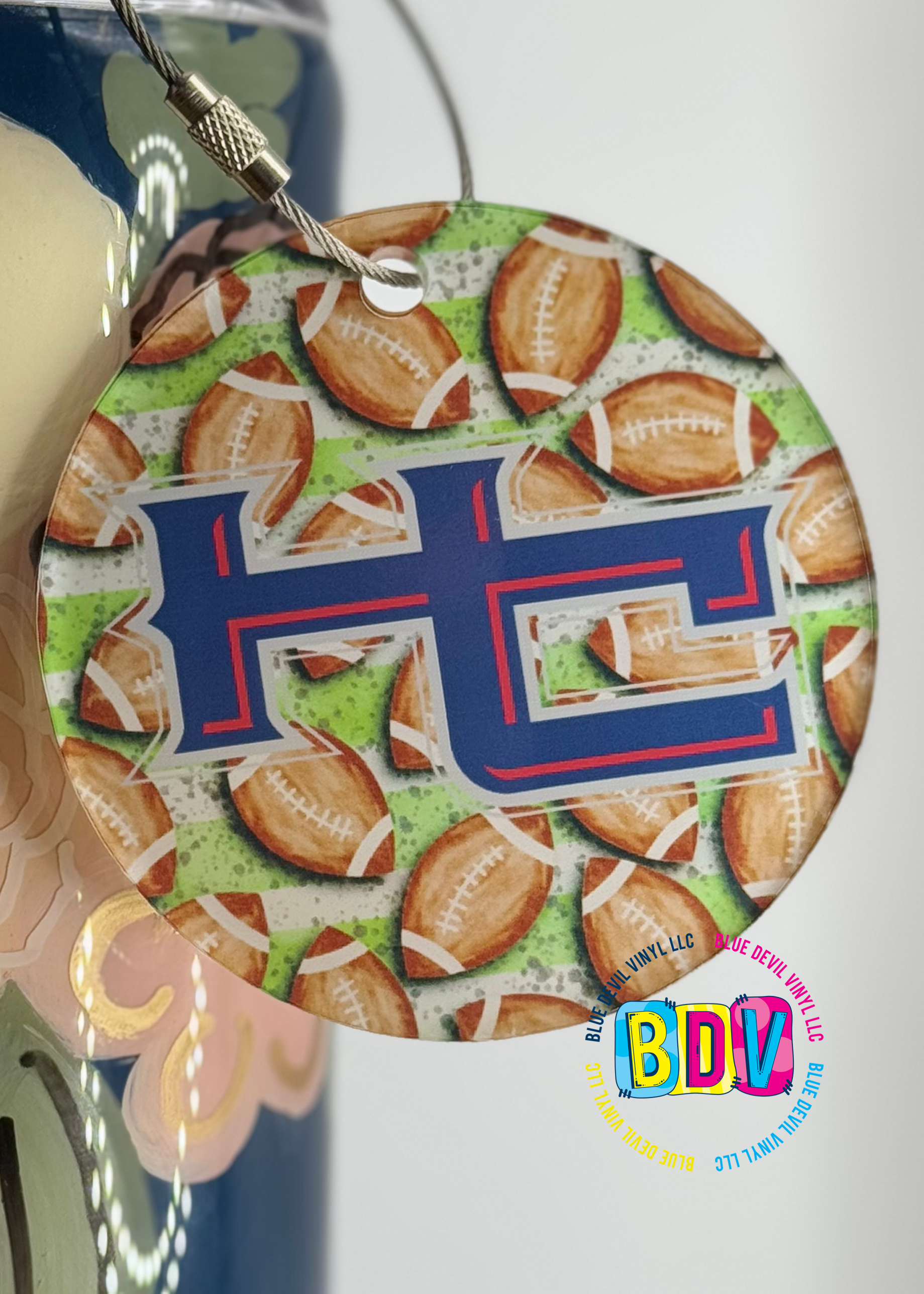 HC Football Background Bag Tag 