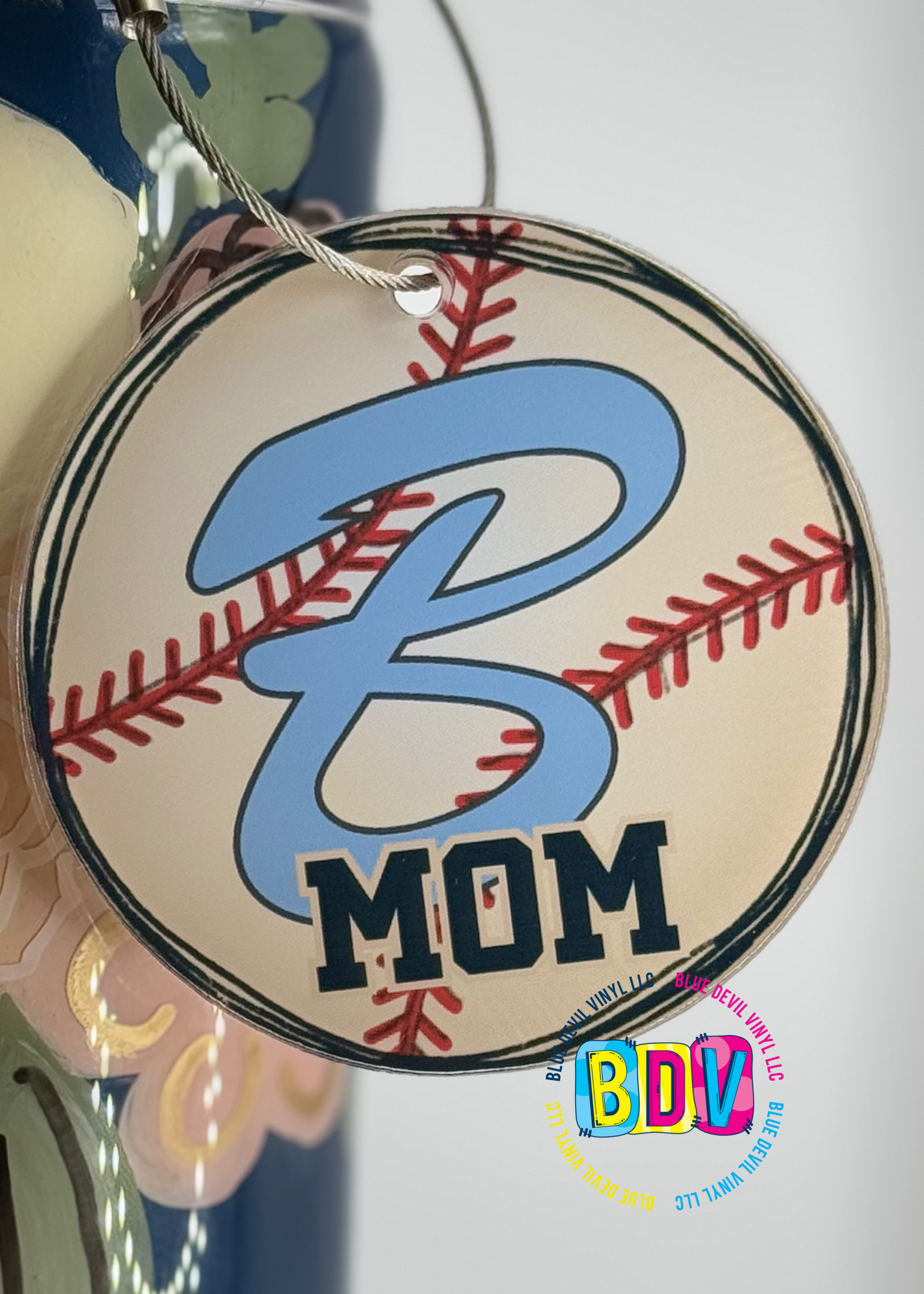 Bomber Baseball Mom Bag Tag 