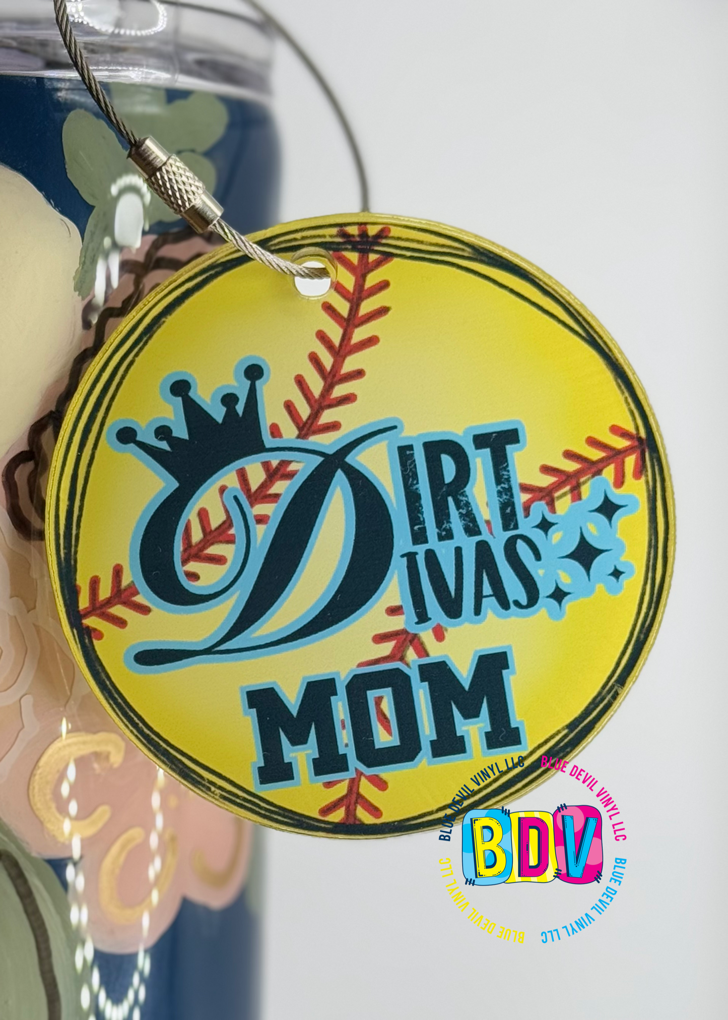 Dirt Divas Mom Softball Bag Tag 