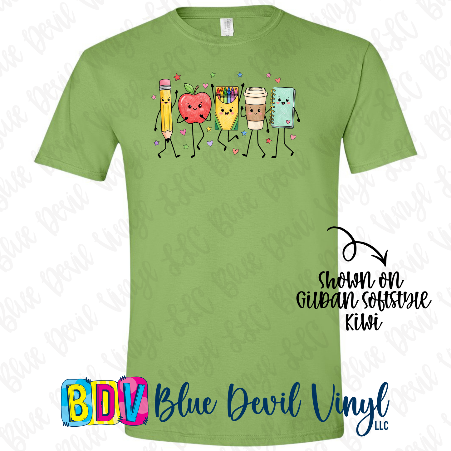 School Doodles T-shirt (Primary and Leopard Designs)