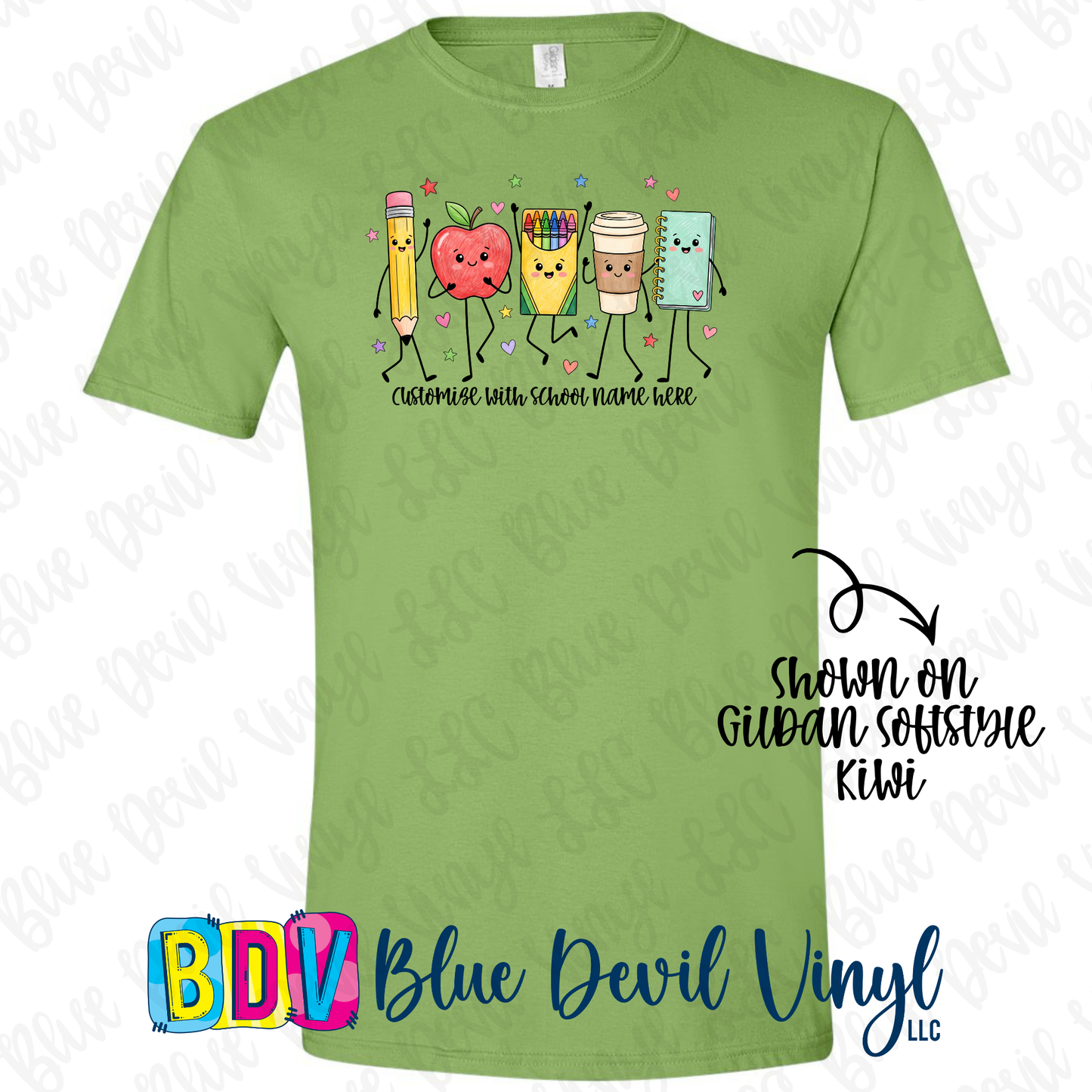 School Doodles T-shirt (Primary and Leopard Designs)