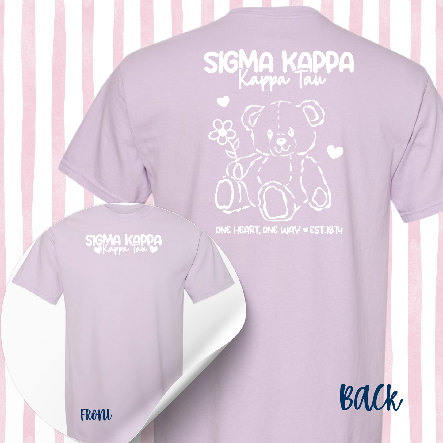 Sigma Kappa Kappa Tau Teddy Bear Comfort Color Shirt