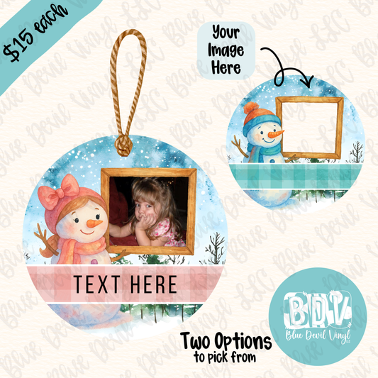 Acrylic Snowman Picture Ornament