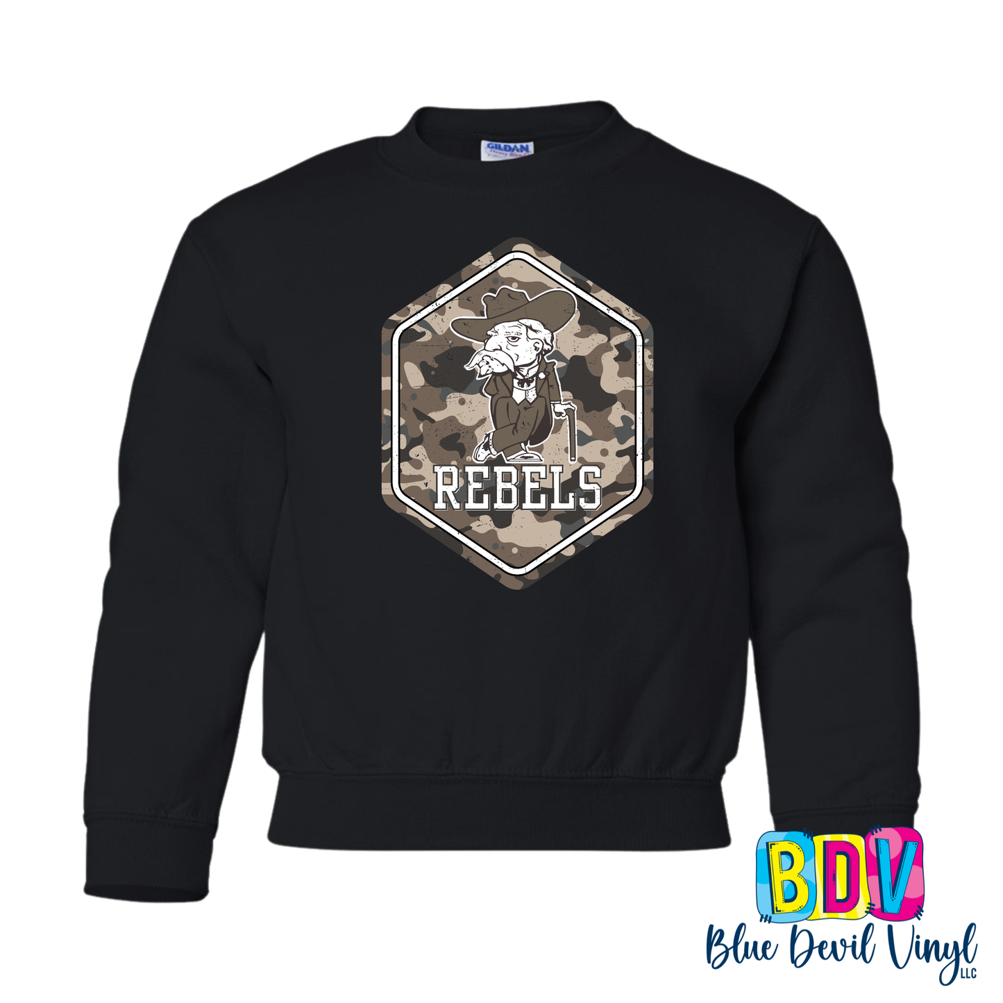 Rebels Camo Crewneck - Youth and Adult Options