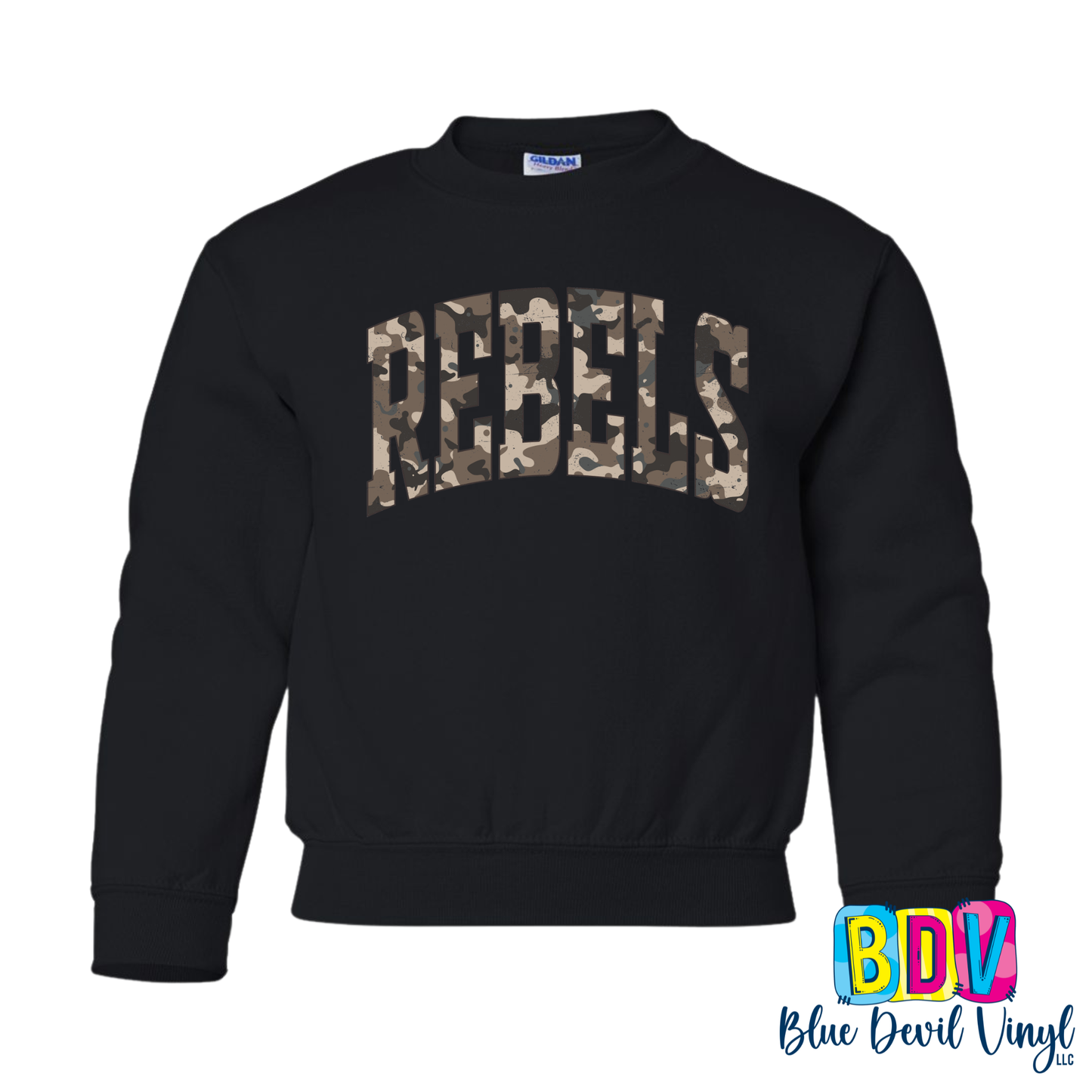 Rebels Camo Crewneck - Youth and Adult Options